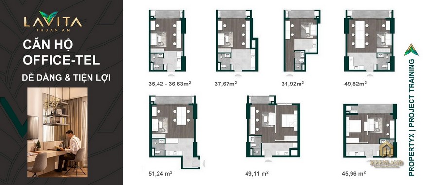 Thiết kế căn hộ Officetel Lavita Thuận An 