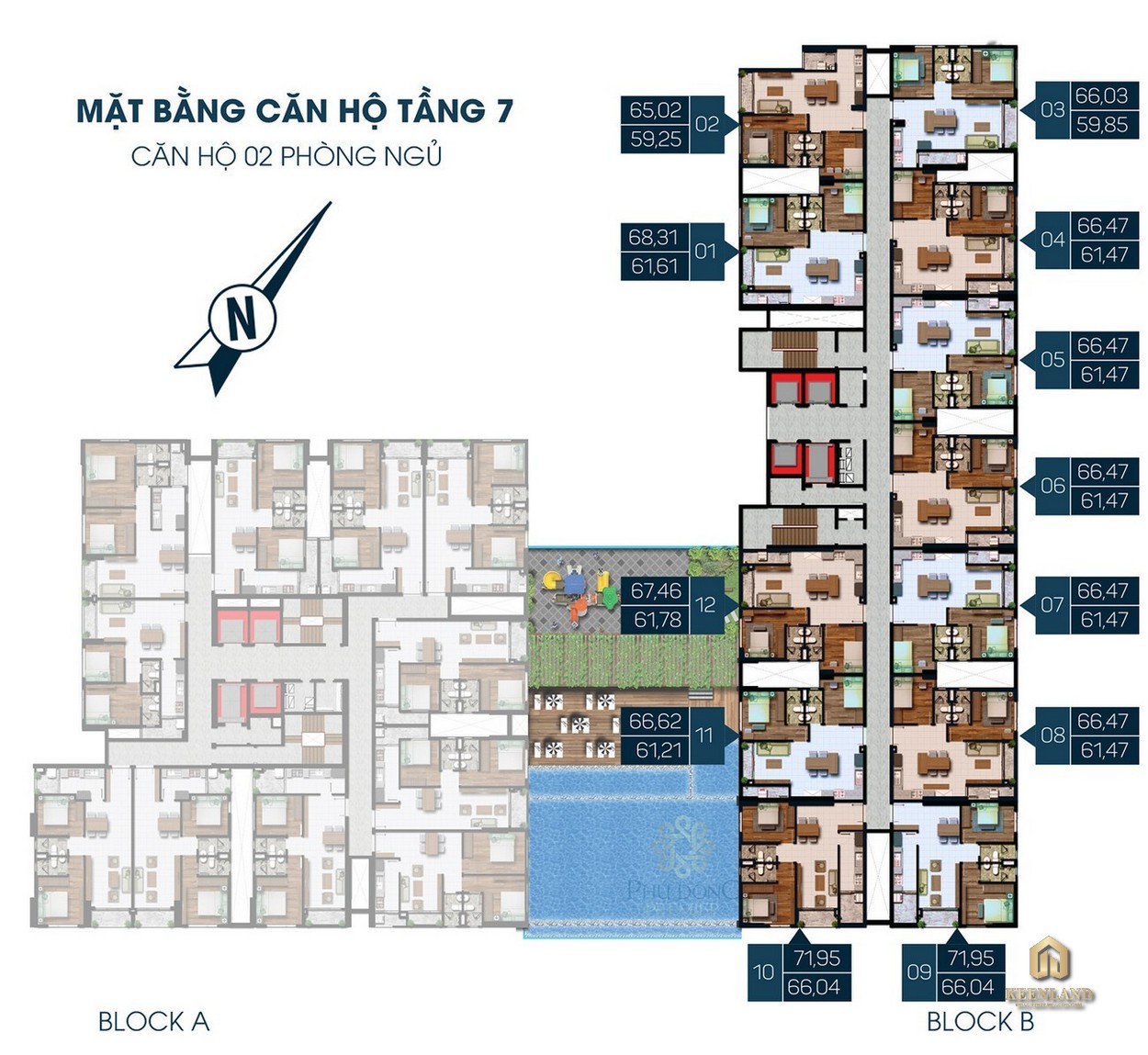 Mặt bằng tầng dự án Phú Đông Smart City Block B