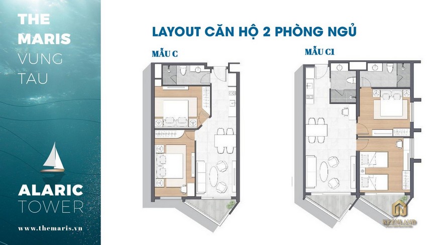 Thiết kế căn hộ 2 PN Condotel Alaric Tower