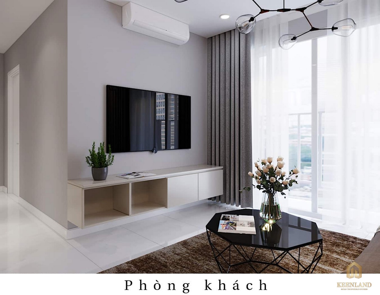 Phòng khách nhà mẫu dự án La Premier quận 2