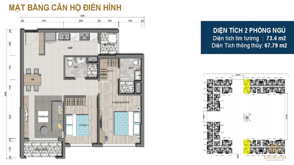 Thiết kế chi tiết căn hộ 2PN dự án Victoria Village Q2