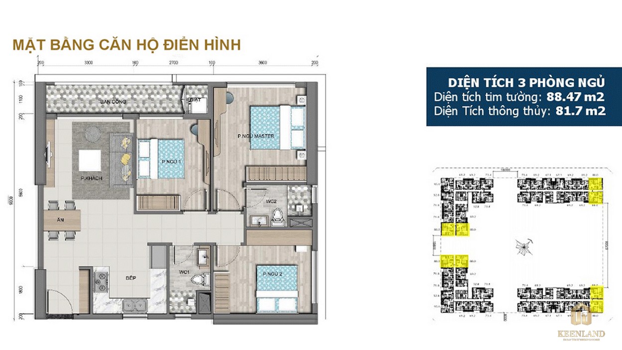 Thiết kế chi tiết căn hộ 3PN dự án Victoria Village Q2