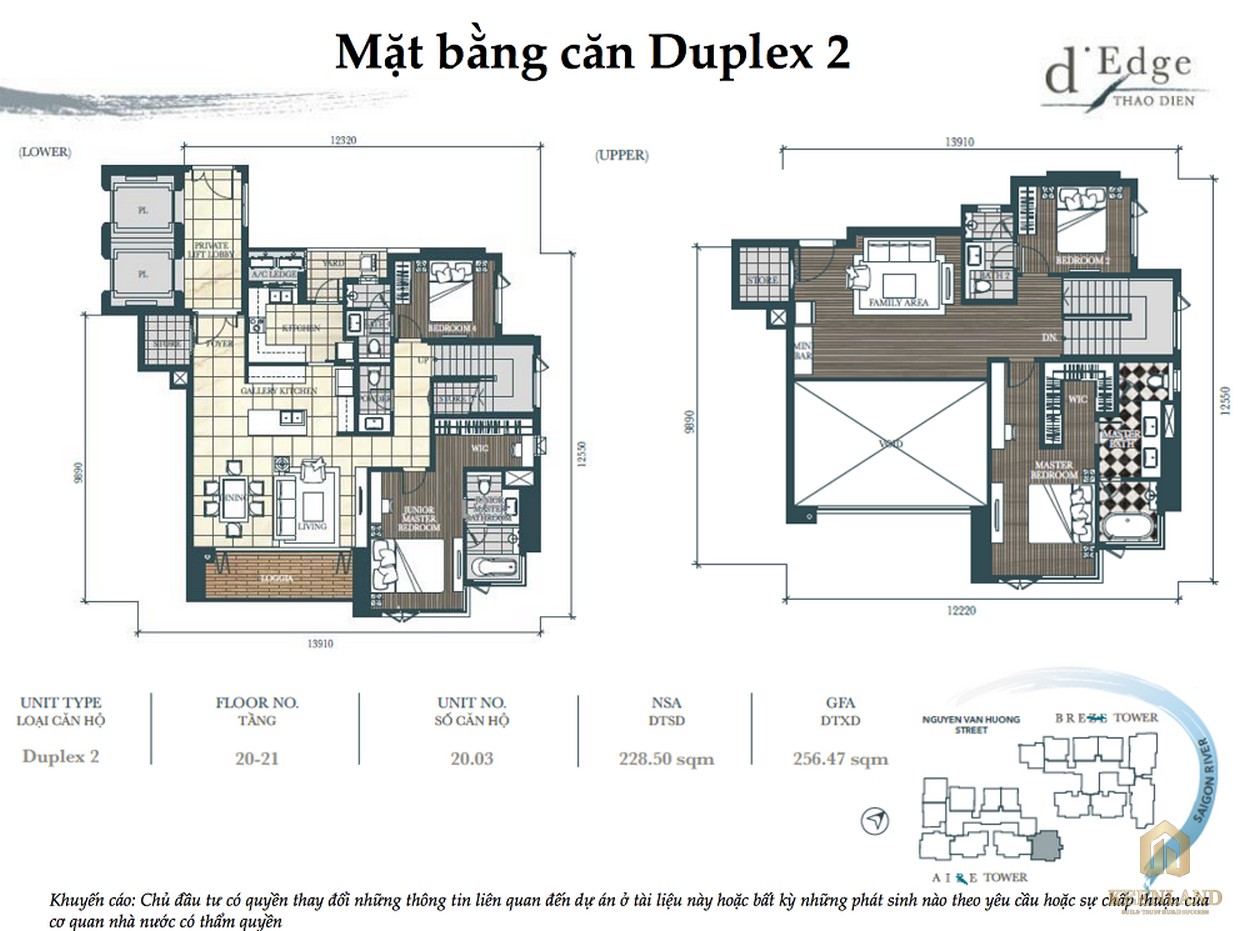 Thiết kế căn hộ Duplex 2 tại dự án D’Edge Thảo Điền