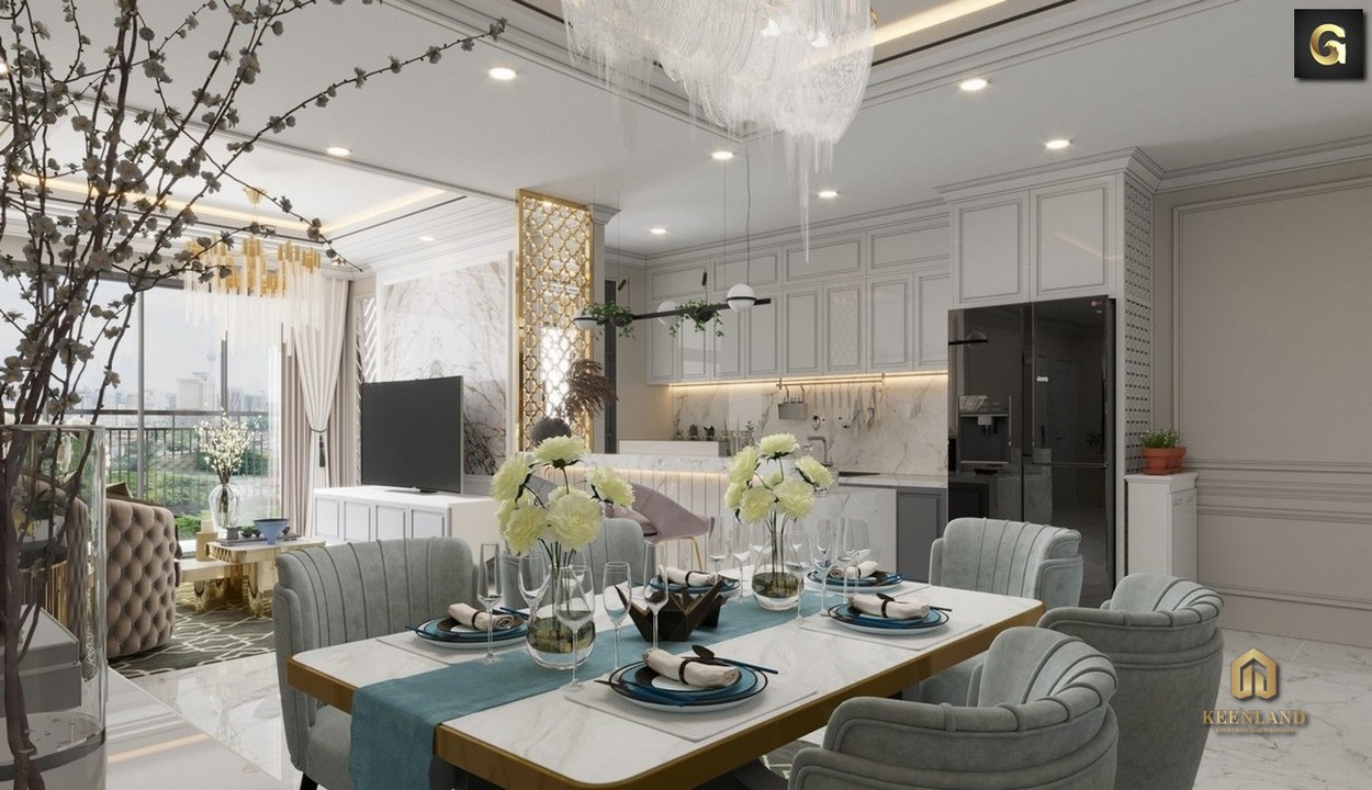 Thiết kế phòng ăn căn hộ Léman Luxury Apartment 