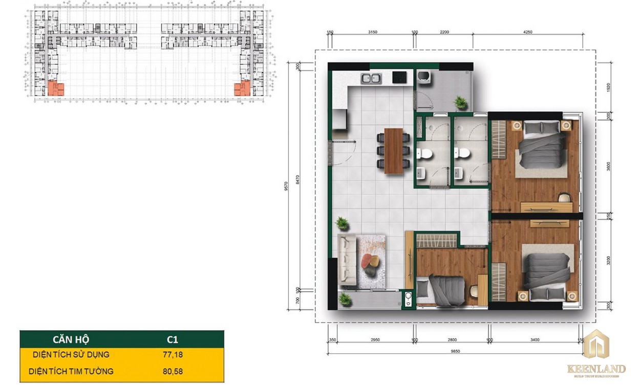 Thiết kế căn hộ C1 La Premier quận 2