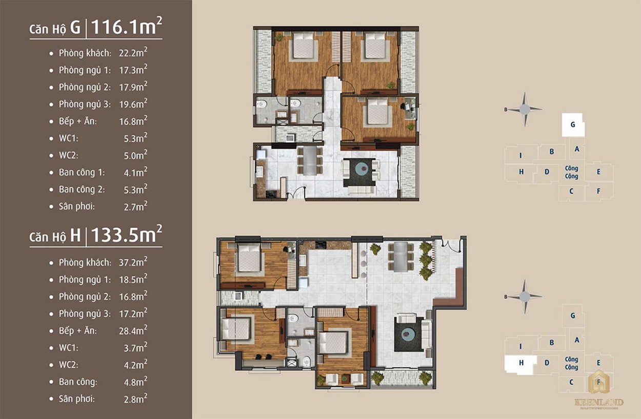 Thiết kế chi tiết căn hộ G - H dự án Golden Grand quận 2