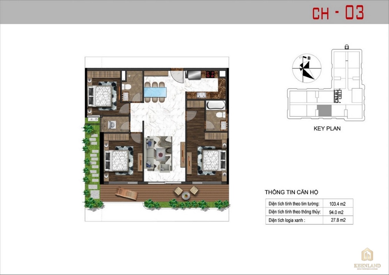 Thiết kế căn hộ 3 dự án Sunshine Tower