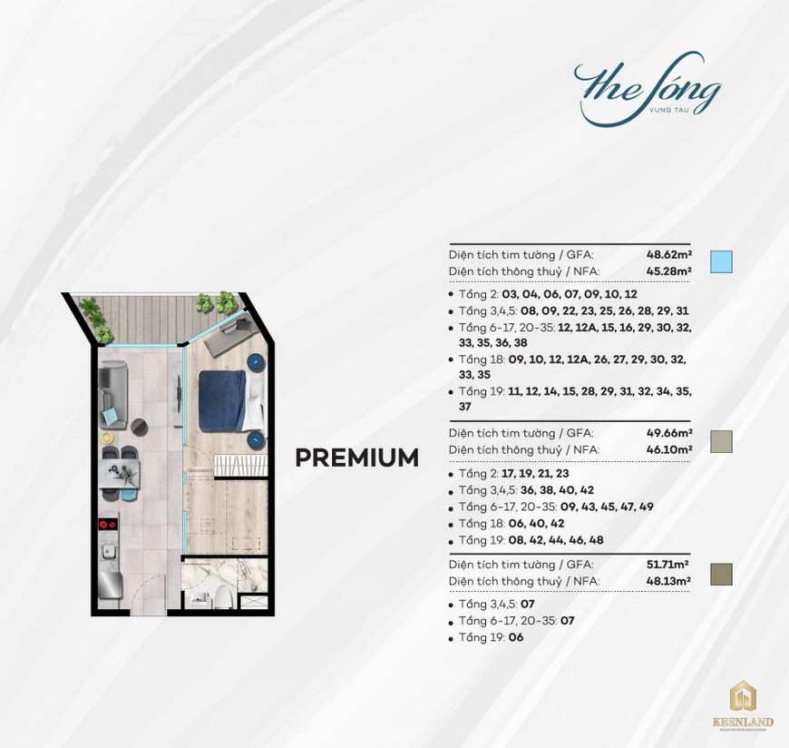 Thiết kế chi tiết căn hộ du lịch condotel The Sóng Vũng Tàu - PREMIUM 1