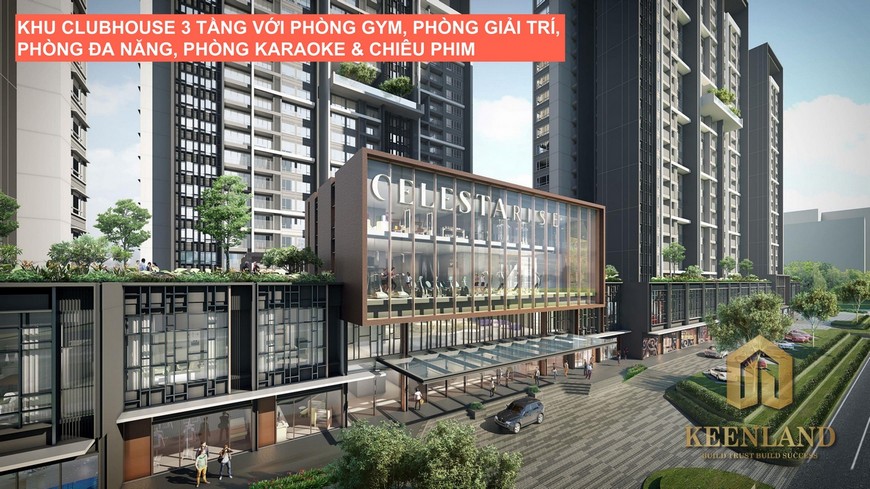 Khu Clubhouse 3 tầng với phòng Gym, phòng giải trí, đa chức năng