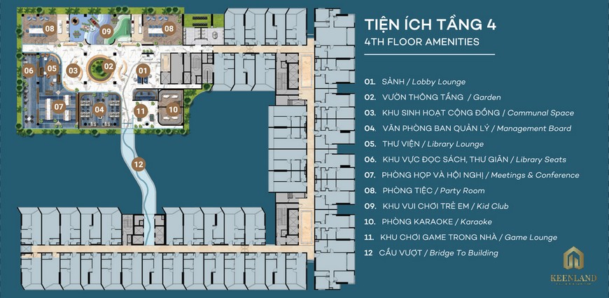 Mặt bằng tiện ích tầng 4 dự án căn hộ condotel The Sóng Vũng Tàu 