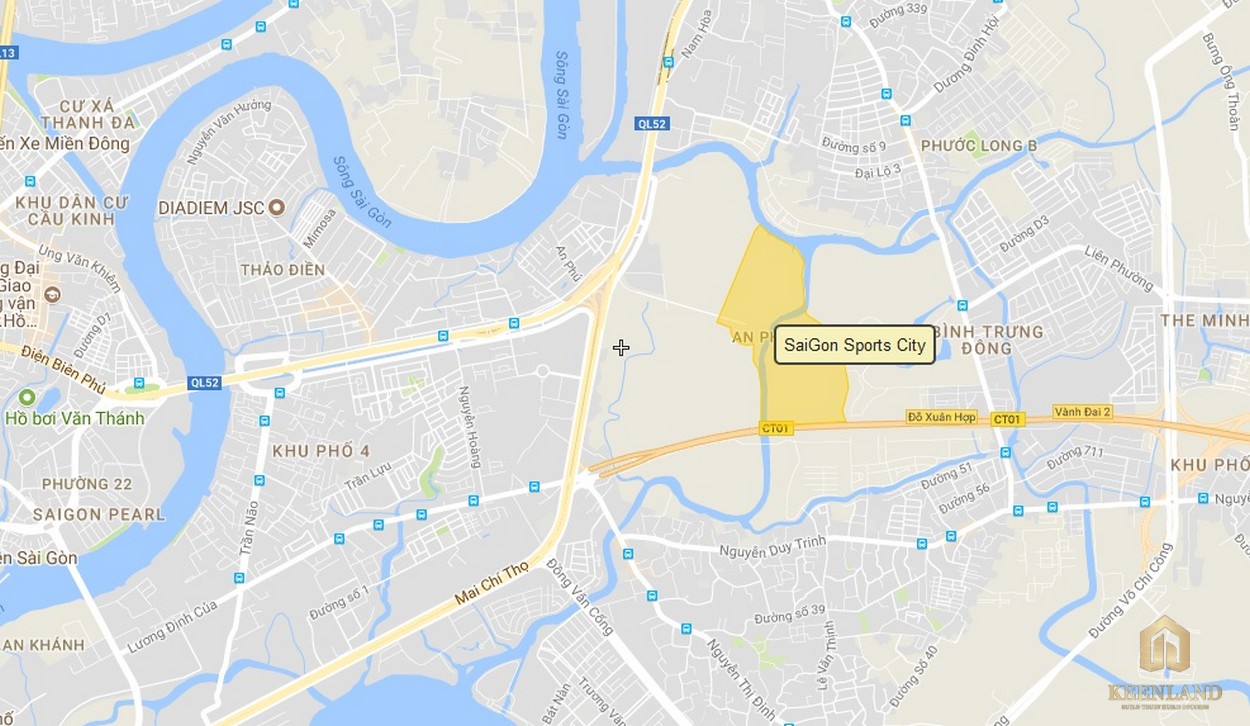 Vị trí dự án căn hộ SaiGon Sport City quận 2