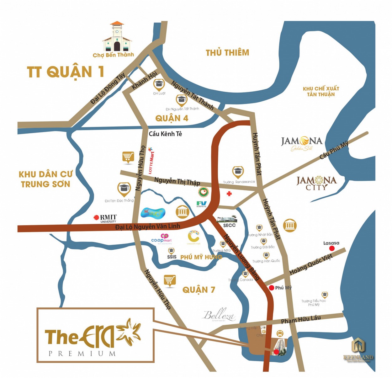 Vị trí dự án căn hộ The Era Town 