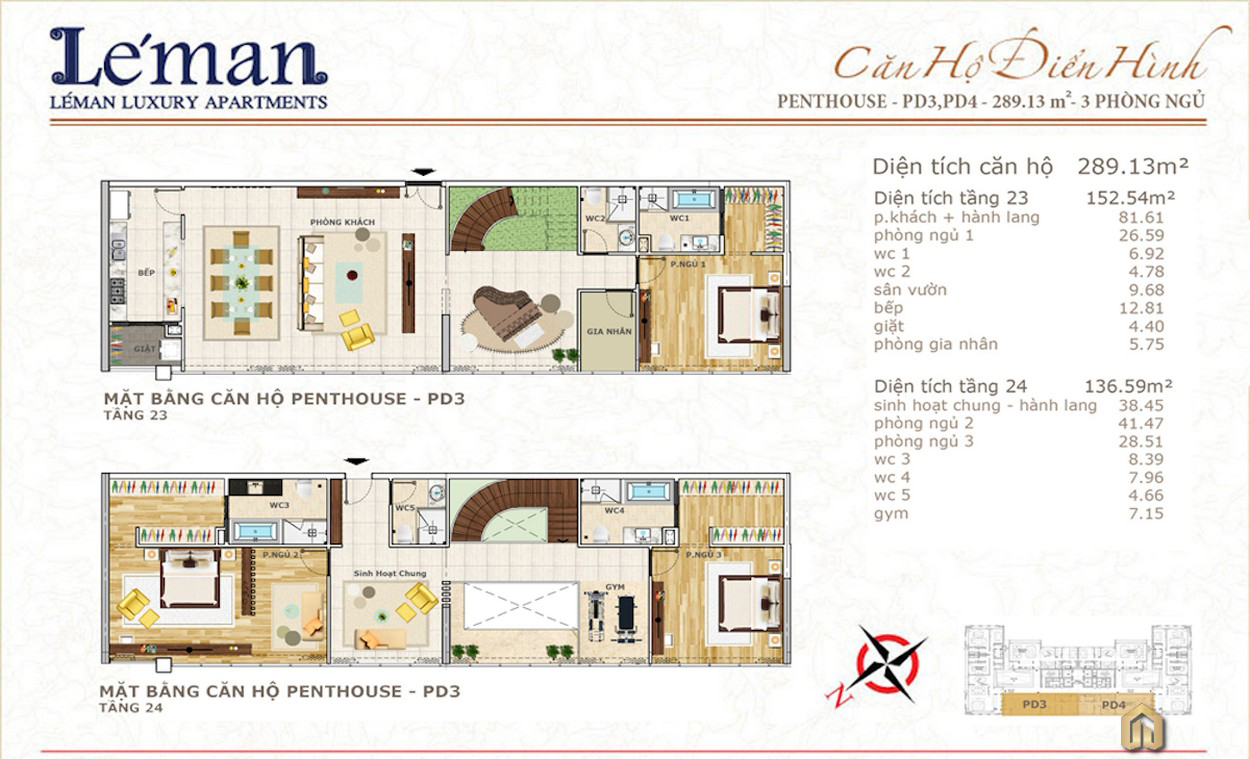 Mặt bằng thiết kế căn hộ Leman Luxury Apartment Quận 3