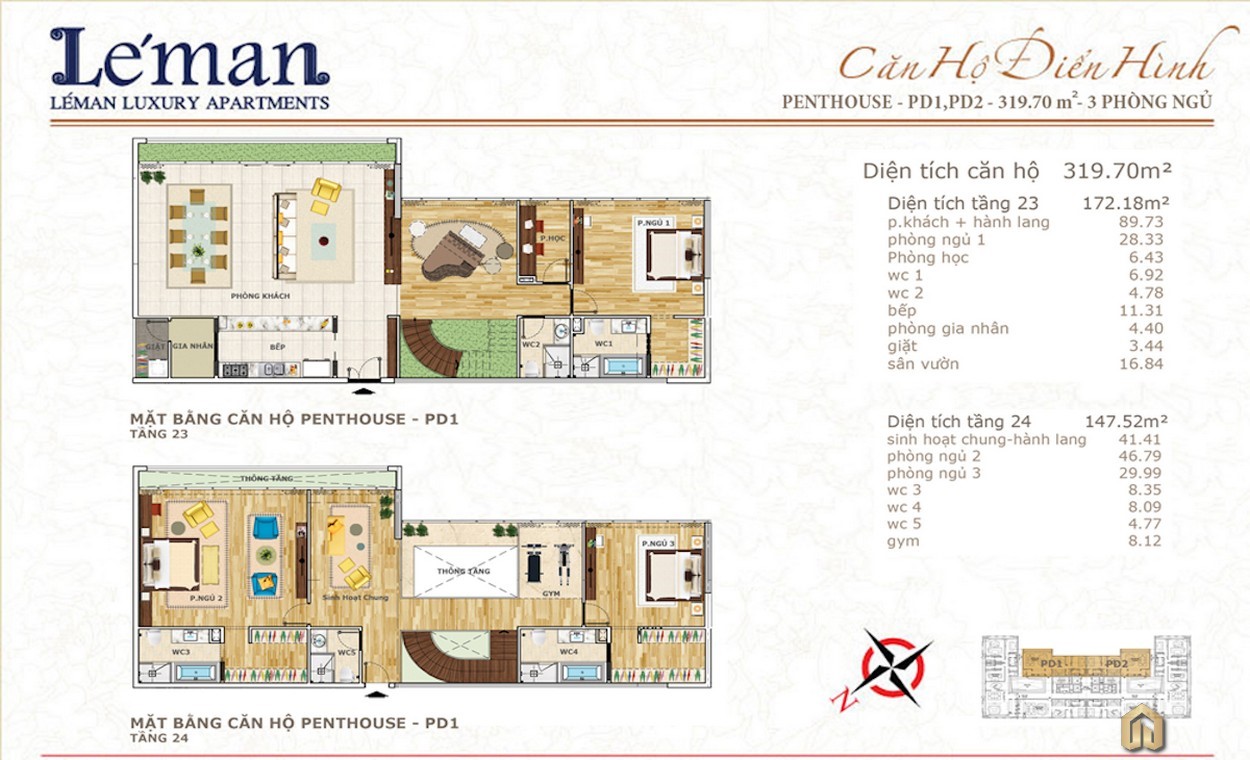 Mặt bằng thiết kế căn hộ Leman Luxury Apartment Quận 3