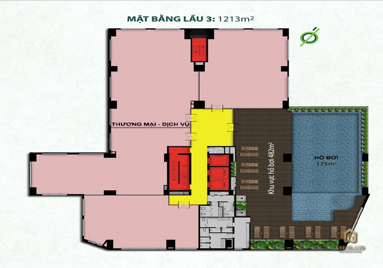 Khu hồ bơi và ăn uống lầu 3 chung cư ResGreen Tower