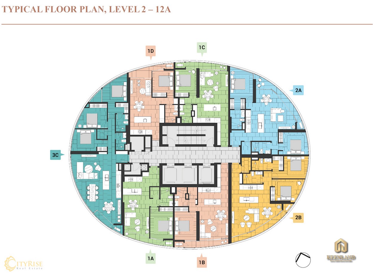 Mặt bằng tầng 2 - 12A tháp Crescent dự án City Garden