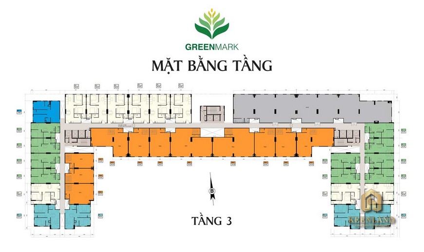 Mặt bằng tầng 3 Green Mark