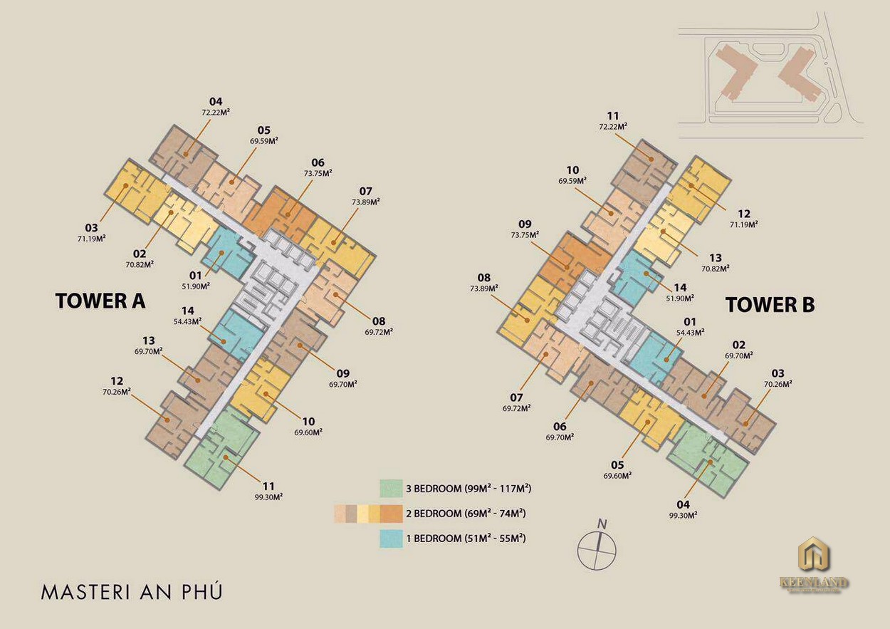 Mặt bằng tầng điển hình Masteri An Phú