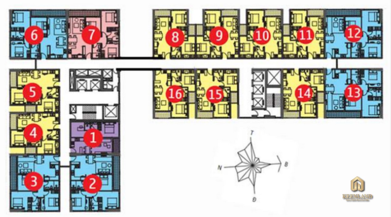 Mặt bằng tầng tháp RS1 RichStar Tân Phú