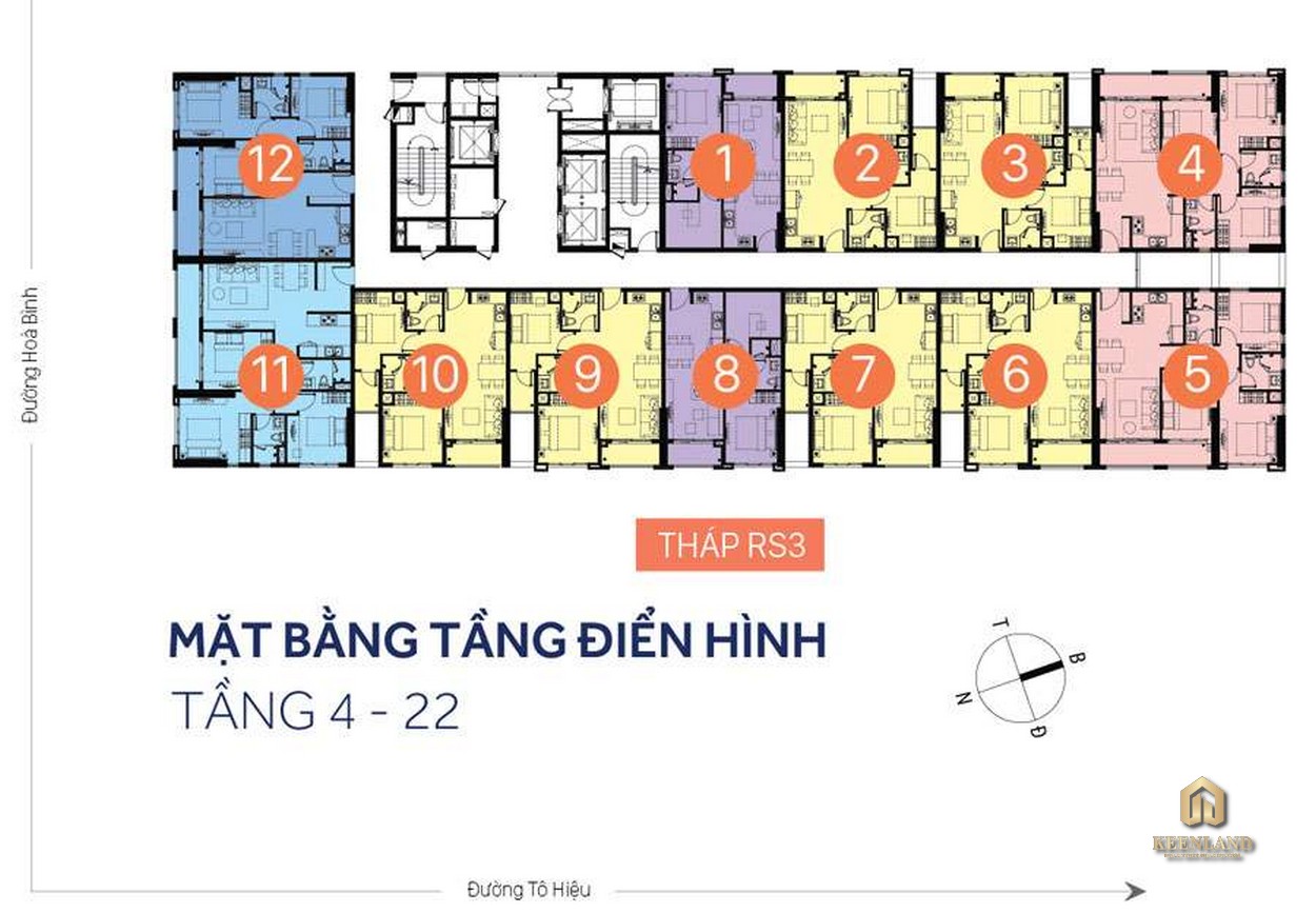 Mặt bằng tầng tháp RS3 RichStar Tân Phú