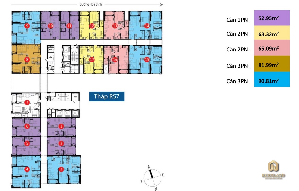 Mặt bằng tầng tháp RS7 dự án RichStar 