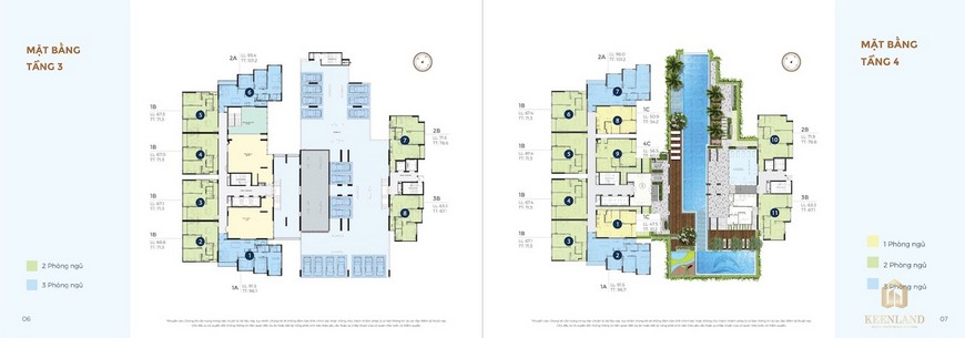 Mặt bằng tầng 03 - 04 dự án căn hộ Precia Quận 2