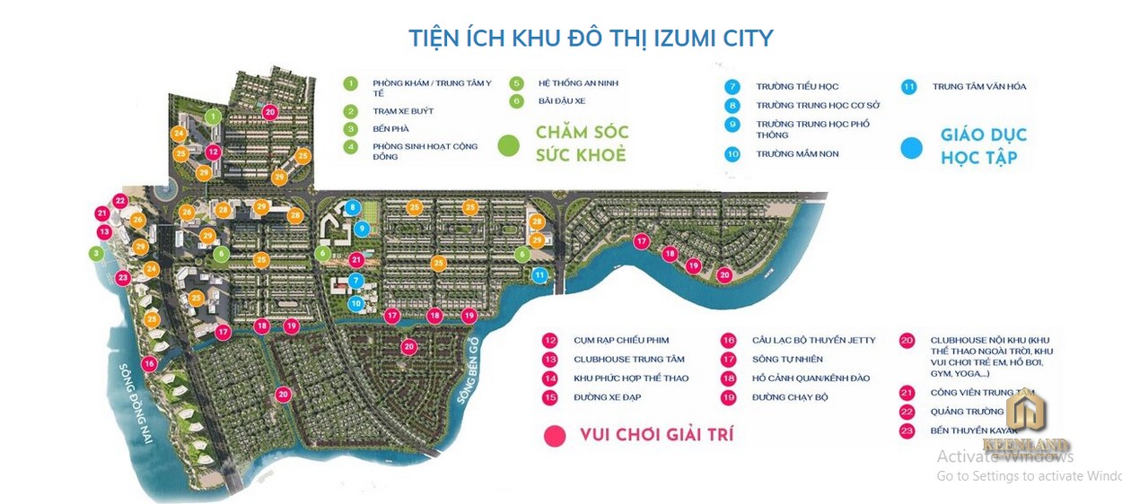 Mặt bằng tiện ích dự án Izumi City