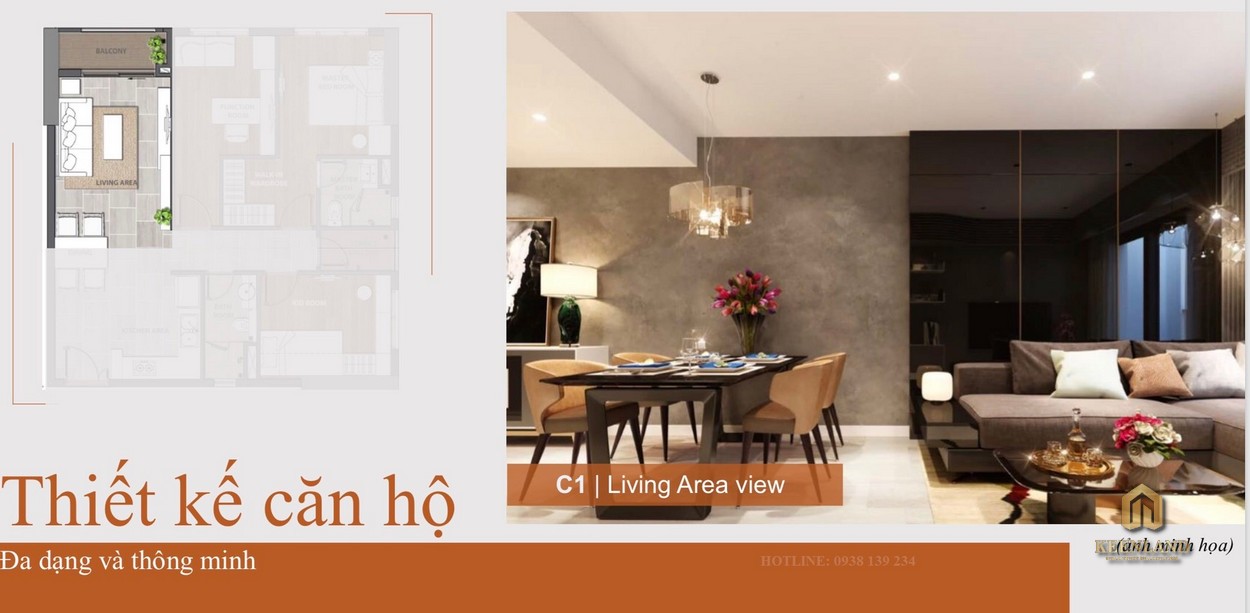 Thiết kế nhà ăn căn hộ Aio City