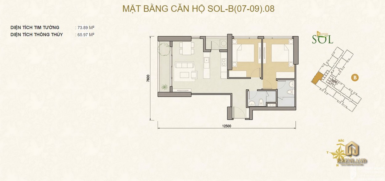 Thiết kế chi tiết căn hộ Masteri An Phú 2 phòng ngủ