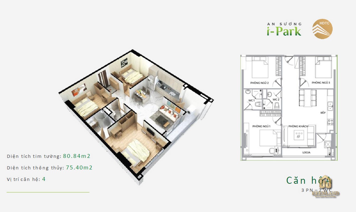 Thiết kế chi tiết căn hộ mẫu I-Park An Sương số 4