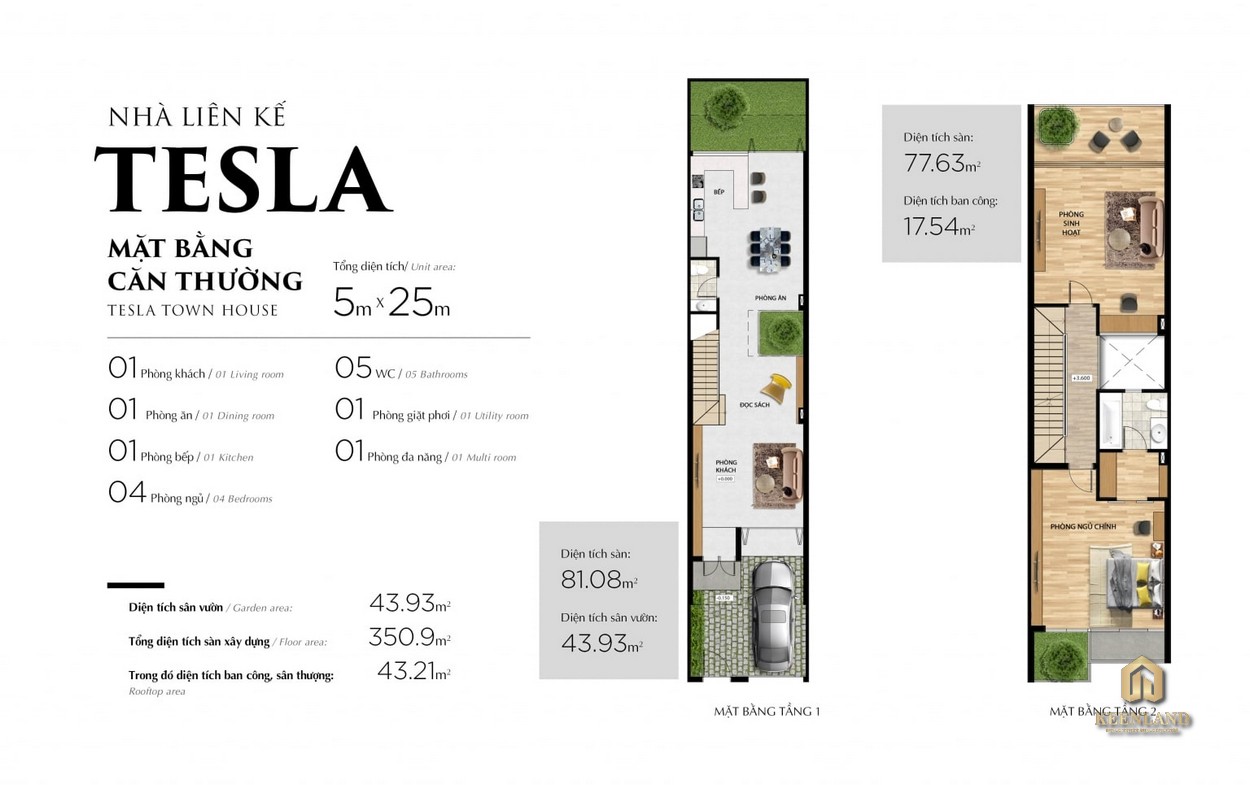 Thiết kế căn thường nhà liên kết Tesla - Thành Phố Cà Phê