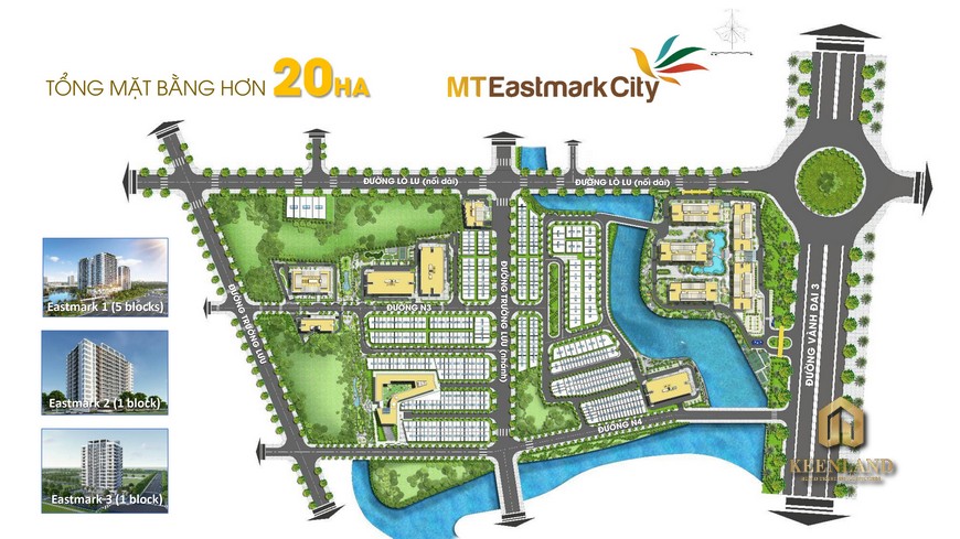 Mặt bằng dự án MT Eastmark City nhìn từ trên cao