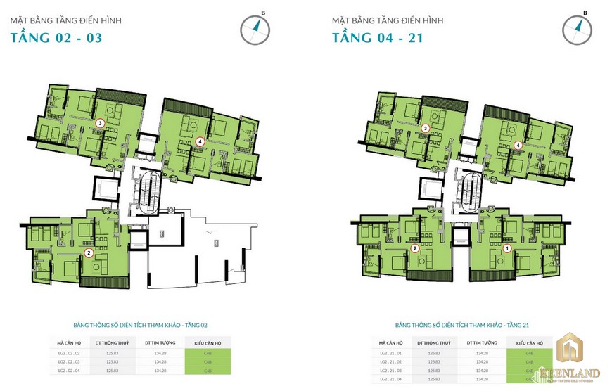 Mặt bằng tầng 2-3 và 4-21 dự án Grand Sentosa Novaland