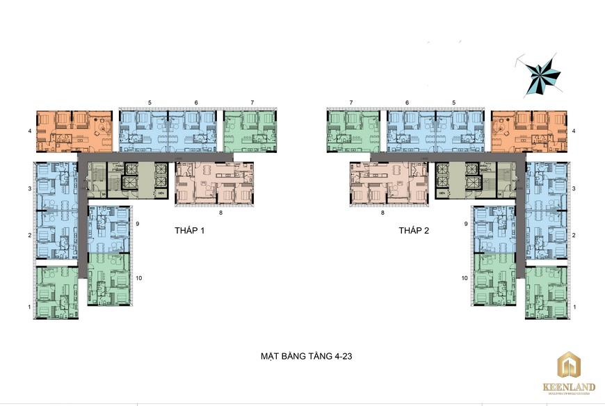 Mặt bằng tầng 4 -23 dự án Essensia Nam Sài Gòn