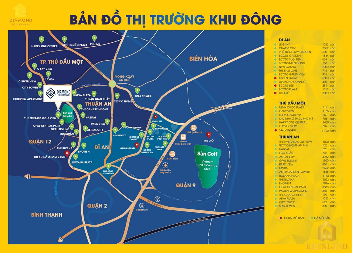 Liên kết vùng tại dự án căn hộ Diamond Boulevard