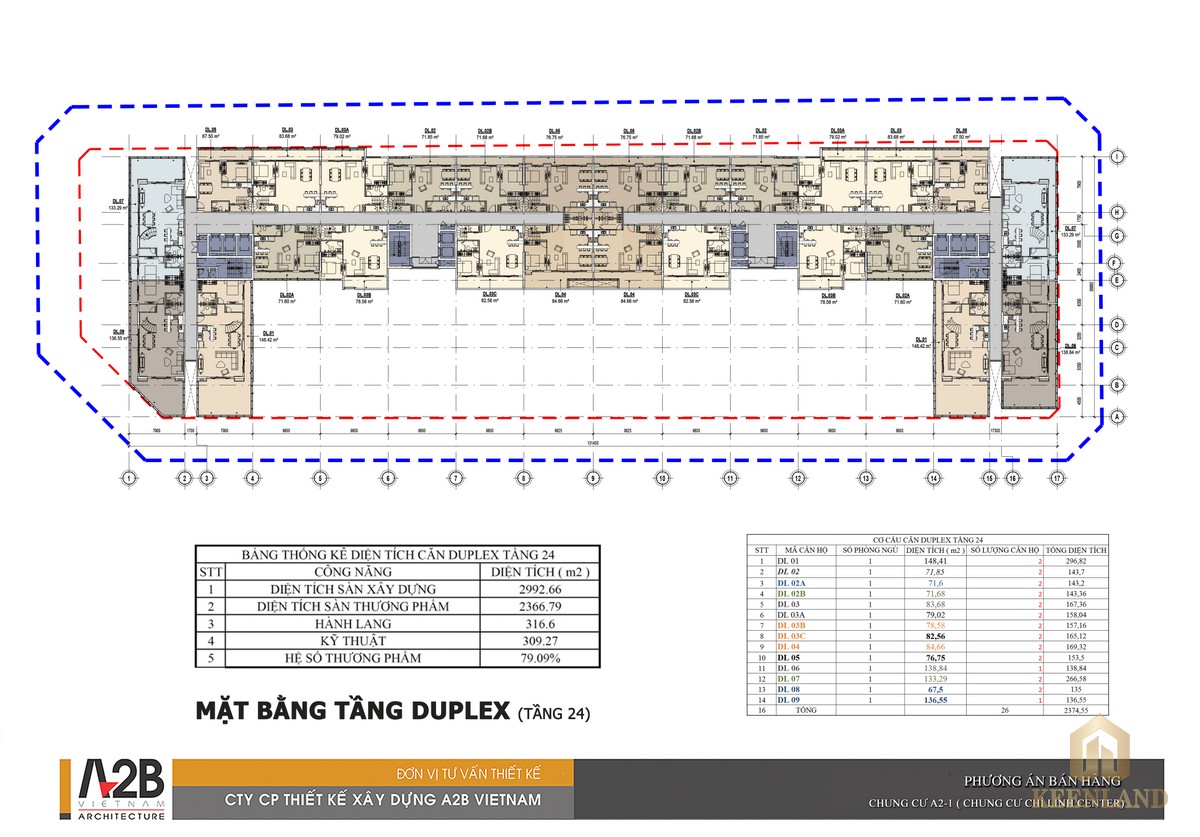 Mặt bằng tầng Duplex của dự án