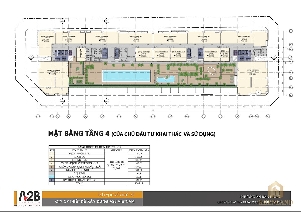 Mặt bằng tầng thương mại của dự án