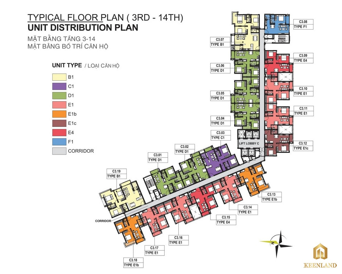 Mặt bằng căn hộ chung cư Emerald Precinct Celadon Tân Phú