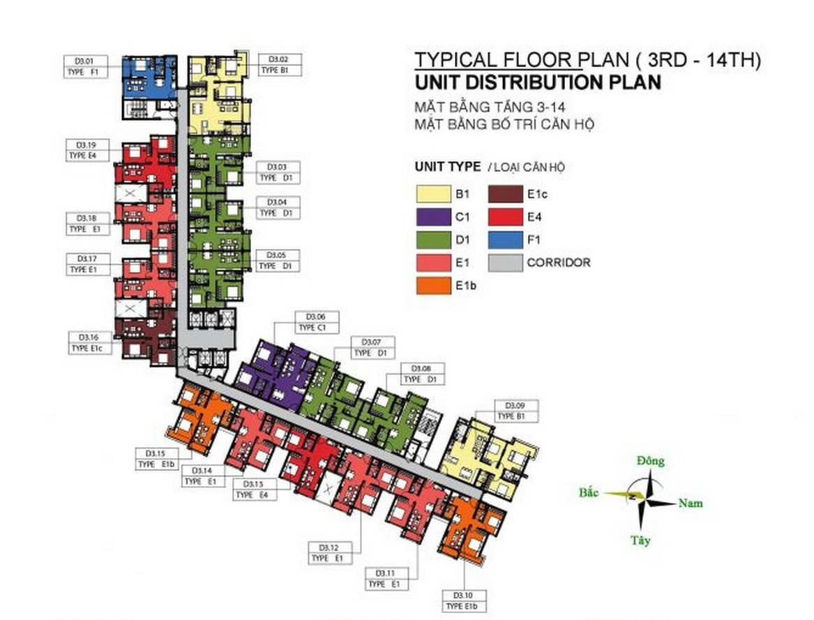 Mặt bằng căn hộ chung cư Emerald Precinct Celadon Tân Phú