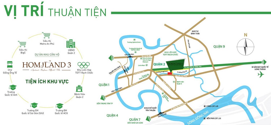 Liên kết vùng tiện ích tại dự án Homyland Riverside Quận 2