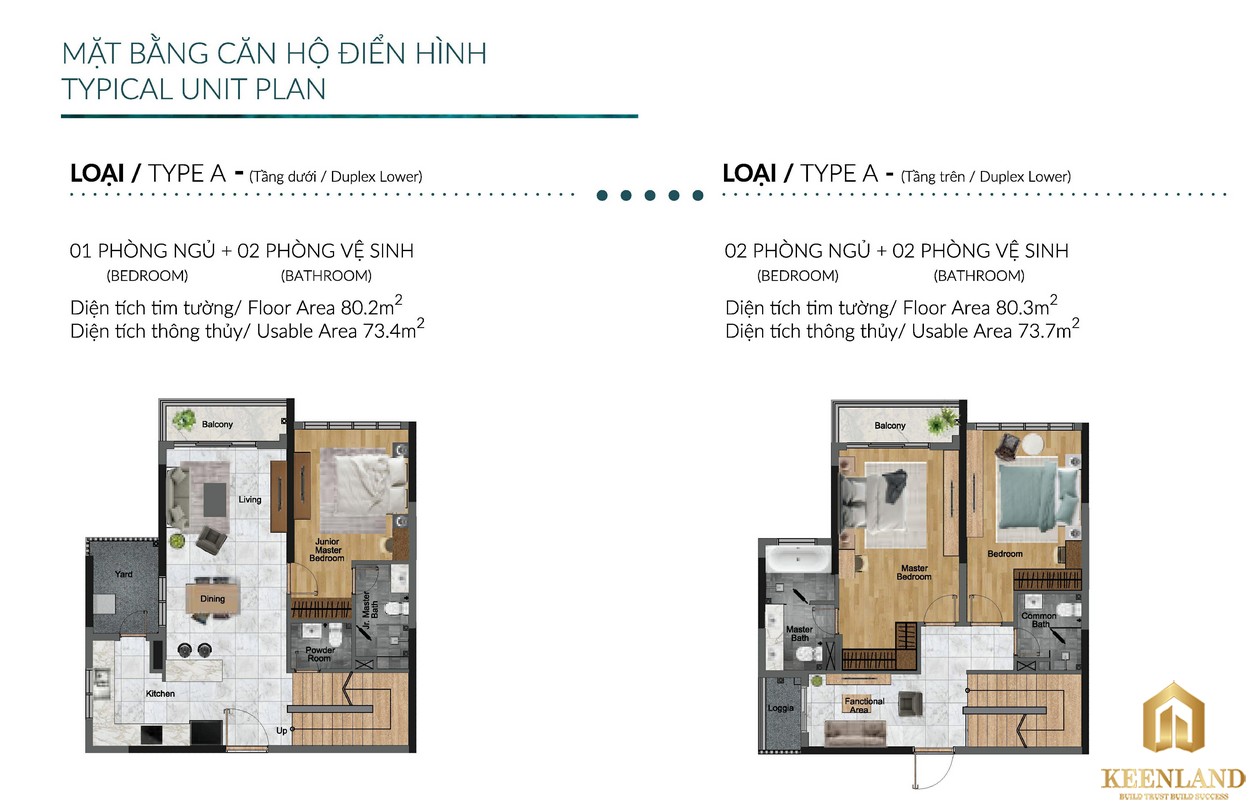 Thiết kế căn hộ Duplex 3 PN - 4 WC - Diamond Centery